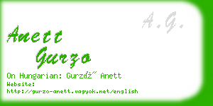 anett gurzo business card